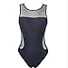 ALICE-X&S Women's One Piece High Neck Mesh Zipper Back Bodysuit Swimsuits Size M