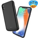 Elebase iPhone XR Battery Case (6.1”),5000mAh Portable External Backup Charging Case for iPhone XR,Rechargeable Impact Resistant Extended Power Bank Charger Case(Black)