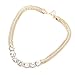 Sannysis Jewelry Gold Thick Chain Street Snap Lady Shiny Rhinestones Necklace