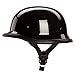 Low Profile Novelty German Chopper Half Helmet Skull Cap Gloss Black (L)