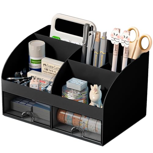 COMFYROOM Desk Organizer with 6 Compartments and 2 Drawers