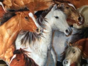 1 Yard - "Horses Around" Western Horse Fleece Fabric by Patty Reed (Great for Quilting, Sewing, Craft Projects, Blankets &amp; More) 1 Yards x 60"