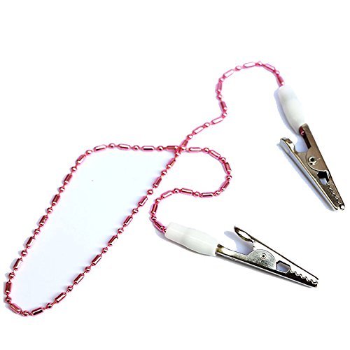 Bomaoer Dental Bib Clips Napkin Holder Flexible napkin Ball Chain Pink color