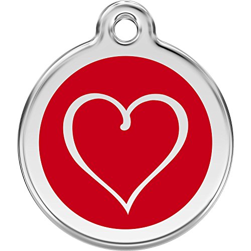 Red Dingo Personalized Tribal Heart Pet ID Dog Tag (Small Red)
