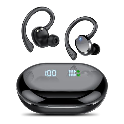 Bluetooth Kopfhörer Sport, Kopfhörer Kabellos Bluetooth 5.4 mit 4 ENC Noise Cancelling Mic, Kabellose Kopfhörer Hi-Fi Stereo Tiefer Bass Wireless Earbuds, IP7 W