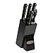 Oceanstar KS1200 Contemporary Knife Set with Block, Elegant Black, 6-Piece