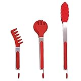 Set Of 3 Stainless Steel Food Tongs With Silicone Tips, ANIN 3 Types 8