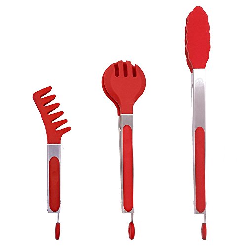 Set Of 3 Stainless Steel Food Tongs With Silicone Tips, ANIN 3 Types 8