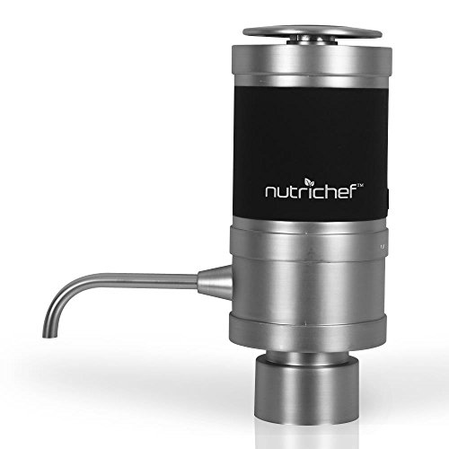 Stainless Steel Electric Wine Aerator - Unique Air Decanter Diffuser System for Red and White Wine - Portable and Automatic Bottle Breather Tap Machine Dispenser Pump - NutriChef - Thumbnail 7