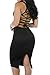 Alvaq Women's Sexy Backless Bodycon Midi Party Evening Dresses Medium Black