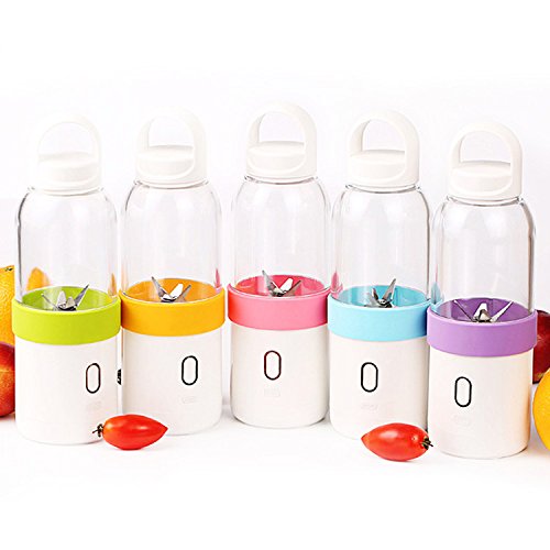 Yunhigh Compact USB Juicer Blender with Lid Portable Electric Juicer Cup Juice Smoothie Maker for Vegetables and Fruit