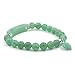 Natural Green Aventurine Gem Semi Precious Gemstone Love Heart Charm Stretch Bracelet