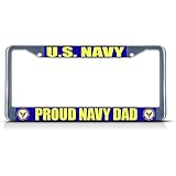 Fastasticdeals U.S. Navy Proud Navy Dad License Plate Frame Tag Holder Cover