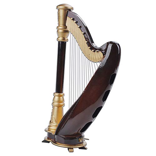 PUNK 1:12 Scale Miniature Instrument Music Case Stand Miniature Musical Instrument (Harp:8x14x4.5cm)