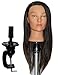 Bellrino 24" Cosmetology Mannequin Manikin Training Head with Human Hair with Clamp Holder - Lindsey + C primary