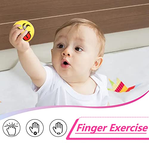 LovesTown 24 PCS Face Stress Balls, 2.5 Inch Funny Face Squeeze Balls Foam Balls for Hand Wrist Finger Exercise Stress Relief Therapy Squeeze