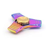 Solomo Tri-Spinner Fidget Hand Spinner Smooth Surface Metal Toy 360 Degree Rotation EDC ADHD Fidget Spinner Rainbow for Relieves Stress,Anxiety,Relax,Killing Time for Children / Adults