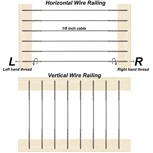 Lulultn 1/8 T316 Stainless Steel Cable Railing Hardware, System Kit