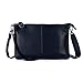 befen Women's Soft Leather Smartphone Wristlet Crossbody Wallet Clutch with Crossbody Strap/Wrist Strap - Navy Blue