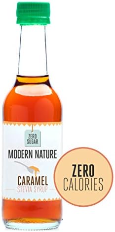Modern Nature Caramel Coffee Syrup - Sugar Free - Calorie Free - Naturally Sweetened with Stevia - 250ml