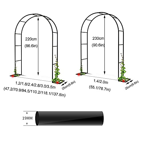 GEREP Selbstversammlung Eisen Rosenbogen Torbogen, für Kletterpflanzen Rosen Ranken, Outdoor Garten Rasen Backyard Terrasse, Hochzeit/C / 1.8×2.2M – Bild 3