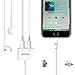 DPKIKO Compatible Headphone Adapter & Splitter IP 7/7 8/8 Plus/X, Dual 8 Pin Jack Aux Audio and Charging and Calling and Sync Cable Connector Earphone Charger, White