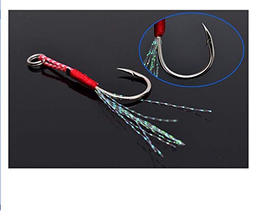 CCH-Hooks, 50pcs Entwurf 13/0 High Carbon Stahl Assist Haken Sea Angelhaken Gamma Katz Haken (Size : 12) – Bild 6