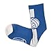 ChalkTalkSPORTS Athletic Half Cushioned Crew Socks | Mid Calf | Volleyball | Royal Blue/White, One Size