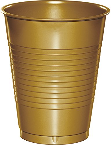 Glittering Gold 16oz Plastic Cups (20 Cups)