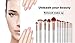 BS-MALL Premium Synthetic Kabuki Makeup Brush Set Cosmetics Foundation Blending Blush Eyeliner Face Powder Brush Makeup Brush Kit (15pcs, White Rose)