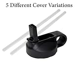 WaterFit Straw Lid - Cap For Hydro Flask Wide Mouth Sport Water Bottles & Two Plastic Straws - Hydro Sports Straw Cap Lid 18oz, 32oz, 40oz & 64oz