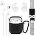 AirPods Case, Accessories Set/AirPods Ear Hook/AirPods Watch Band Holder/Keychain/AirPods Strap/Silicone Cover/Best Kit XORDING for Apple AirPods 1 or AirPods 2 Charging (Black Kit)