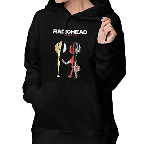 Weiheiwec 9 Women's Radiohead Pullover Hooded Sweatshirt with Pocket Black S