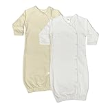 The Laughing Giraffe Unisex Infant Baby Gown with Mittens (2-Pack)