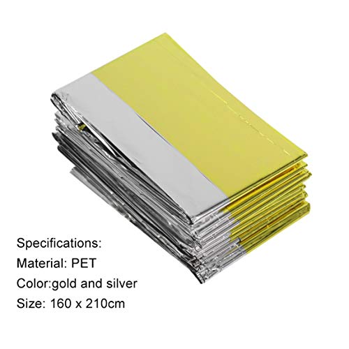 Portable Multifunctional Emergency Blanket Lifesaving Thermal Insulation Sunscreen Blanket Gold Silver Double Color - Thumbnail 3