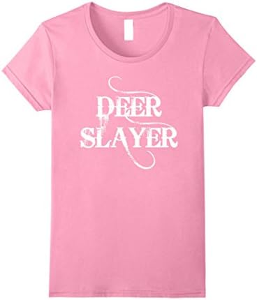 Womens Hunting T-Shirt says "Deer Slayer" Medium Pink