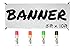 Chalk Markers WHATUP Banner Kit by Glass Chalk - 1 White Blank Banner, 4 Clips, Rope, 4 neon Color Markers