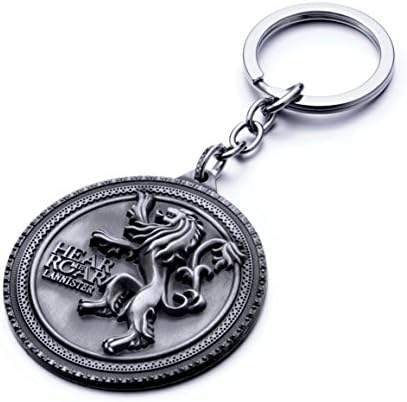 Official Game of Thrones House Sigil Crest Metal Keychain US Seller (House Lannister Pewter)