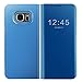 Galaxy S7 Case, AICase Luxury Translucent View Window Front Smart Sleep/Wake Up Function Mirror Screen Flip Electroplate Plating Stand Full Body Protective Case for Samsung Galaxy S7 (Blue)