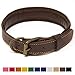 Logical Leather Padded Dog Collar - Best Full Grain Heavy Duty Genuine Leather Collar - Brown - Medium