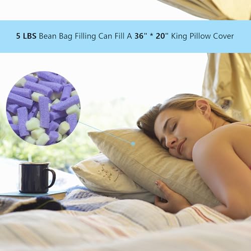 ALLC 20 LBS Shredded Memory Foam Bean Bag Filler, Premium Beanbag