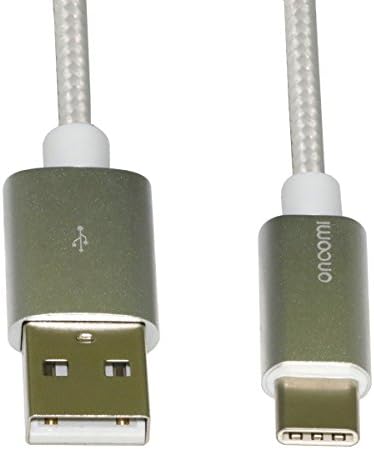 ONCOMI Usb Type C Charger Fast Charging Cable Metal Housing durable 3ft Nylon Braided Cord for Samsung Galaxy S9, Nexus 6P 5X, LG G5 6P 5X, LG G5