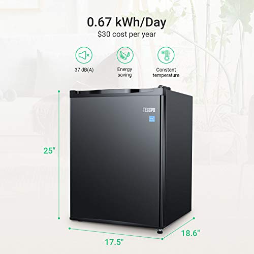 Compact Refrigerator, TECCPO 2.3 Cu.Ft Mini Fridge, Super Quiet, Energy