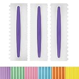 Wilton 417-1154 Icing Smoother Comb Set-3 Piece, White/Purple