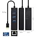 Cable Matters 4-in-1 USB C Hub Ethernet, Support Gigabit Network, USB C Ethernet Hub, Thunderbolt LAN Adapter with 10/100/1000Mbps Network, Black