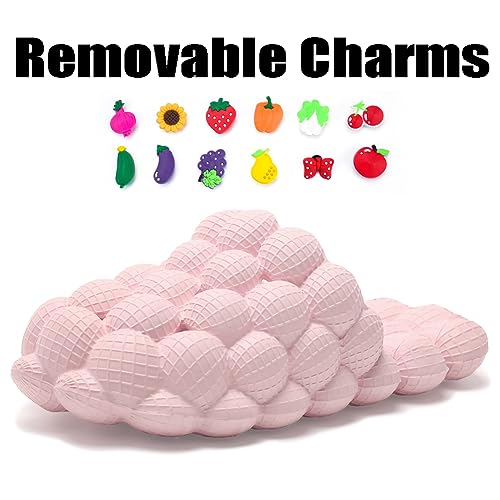YONMOTTO BUBBLE SLIDES FOR WOMEN MEN, FUNNY MASSAGE CLOUD SLIPPERS WITH CHARMS, NON-SLIP SPA SANDALS