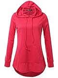 JayJay Women Lace Up High Low Sweat Casual Long Sleeve Hoodie Lightweight Sweatshirt