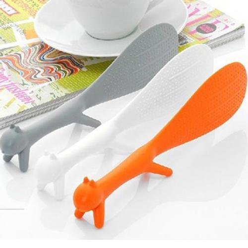 NPLE--1x Kitchen Squirrel Shape Non-stick Rice Paddle Scoop Spoon Ladle Novelty Tool Z