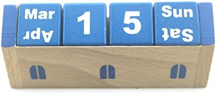 Woodows Chic Perpetual Wooden Calendar Cubes (Blue)