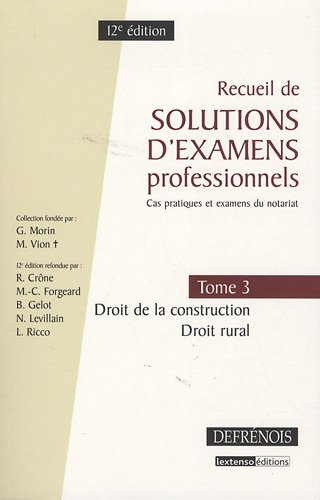 Recueil de solutions d'examens professionnels